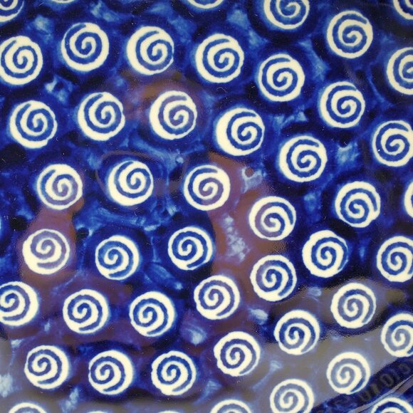 Polish Pottery Cobalt Swirl Oval Baker Zaklady Ceramiczne Oval Serving Dish - Picture 9 of 11